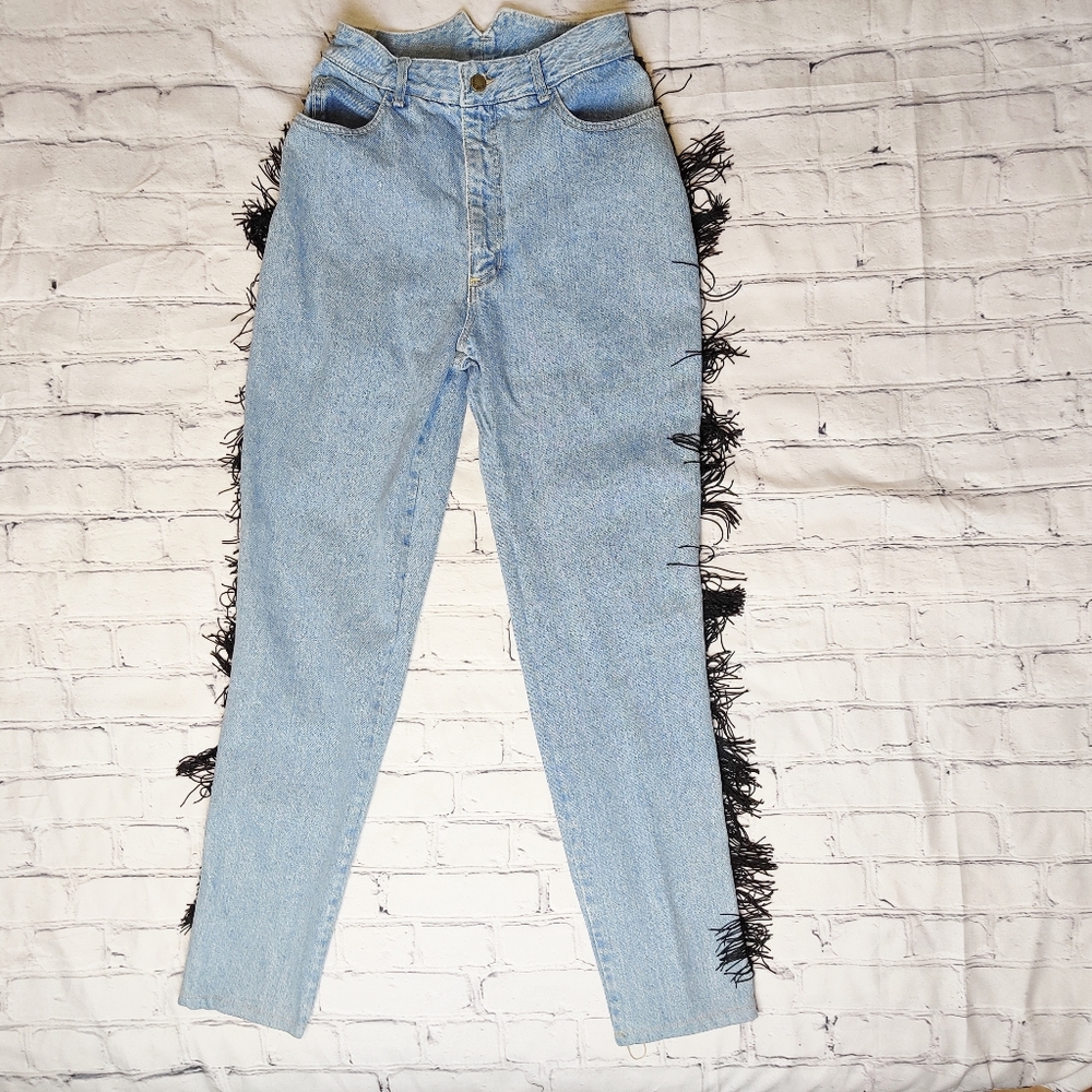 Paris Blues Vintage Fringe High Waisted Jeans